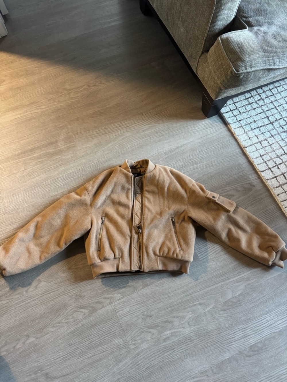 Zara tan bomber jacket size small